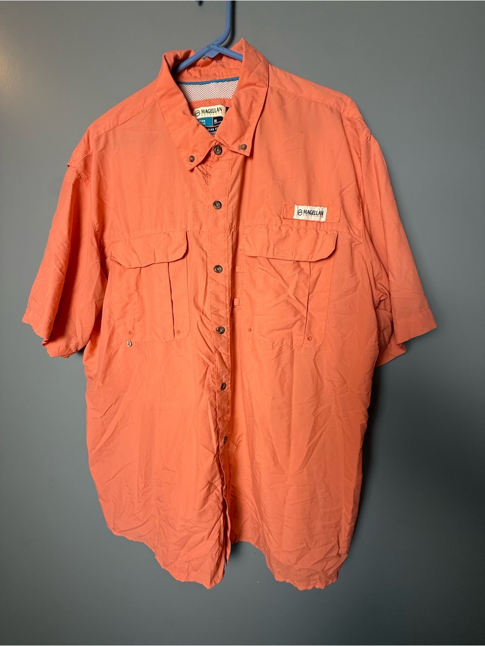 Magellan Outdoors Lightweight Short Sleeve Fishing Shirt – Men’s XL – Orange